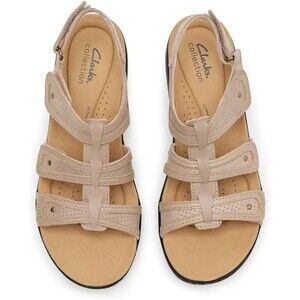 New Clarks Collection Women's April Belle Flat Sandal Laurieann Ivy US 11M